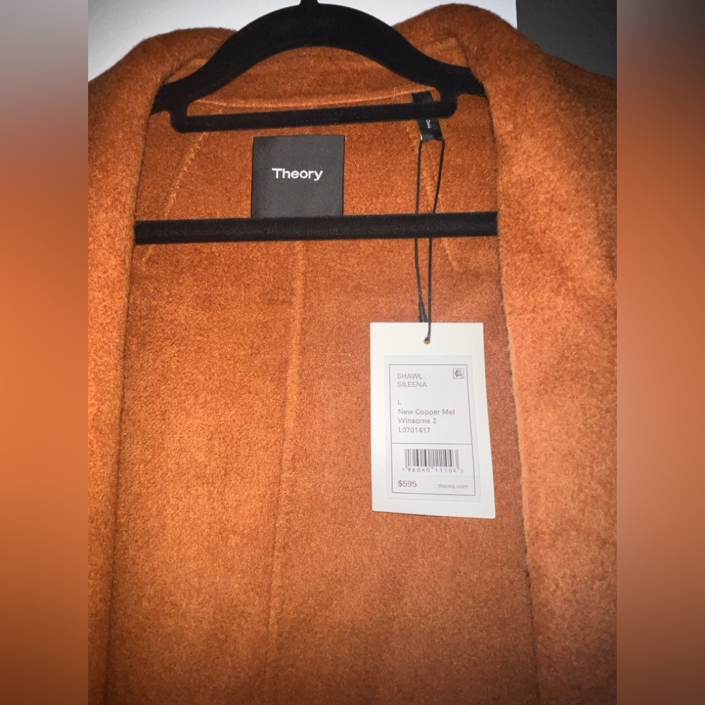 NWT Theory Wool Cashmere Sileena Shawl - Copper